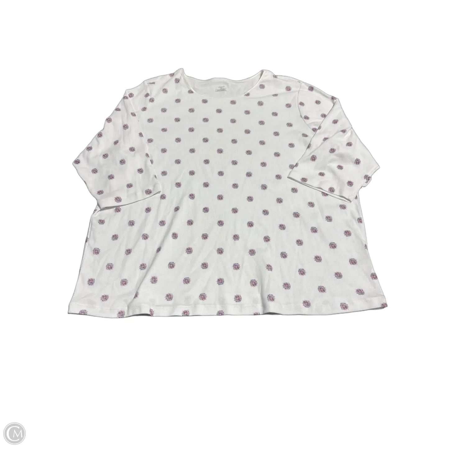 Top 3/4 Sleeve By Cj Banks In White, Size: 3x
