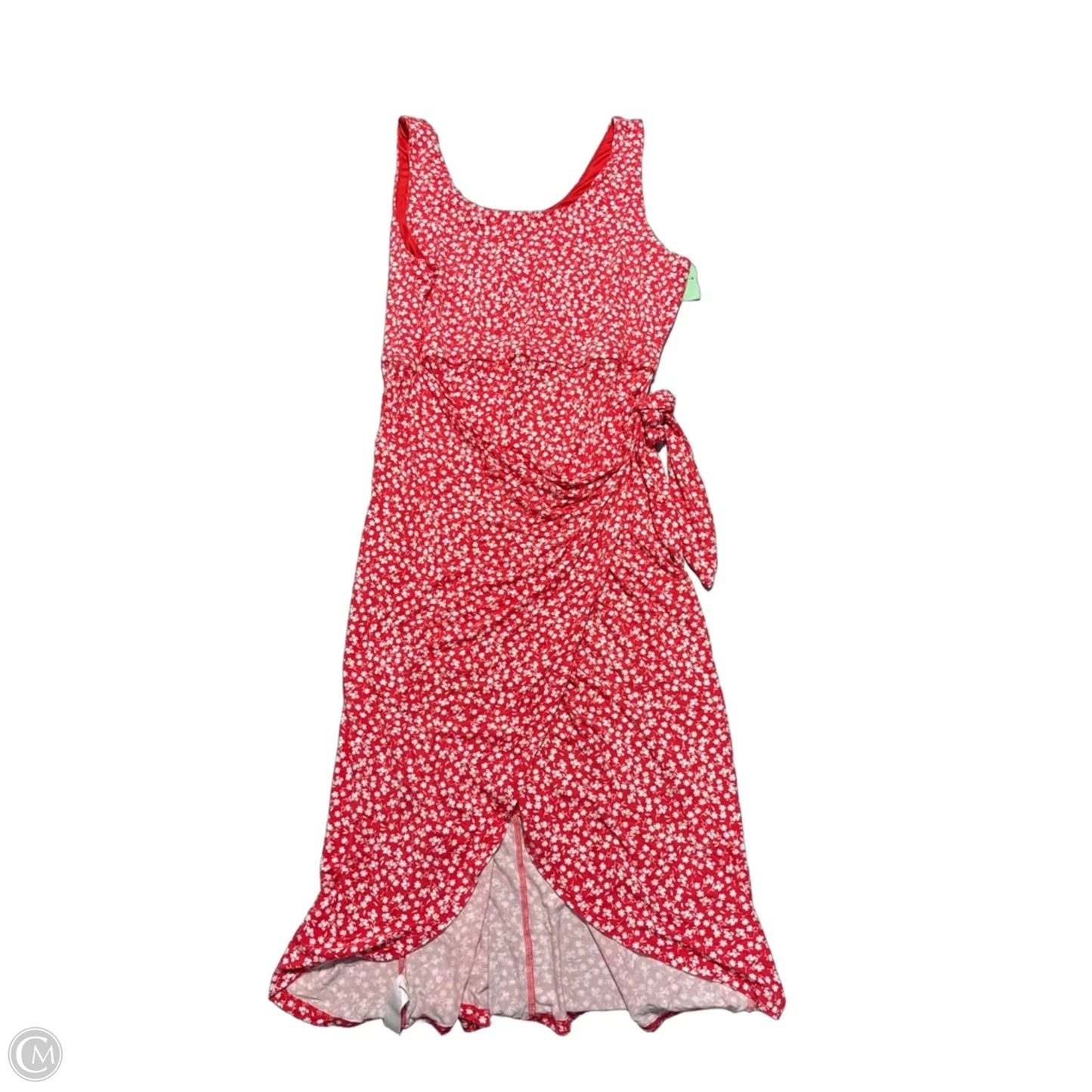 Dress Casual Midi By Loft In Red & White, Size: Xl