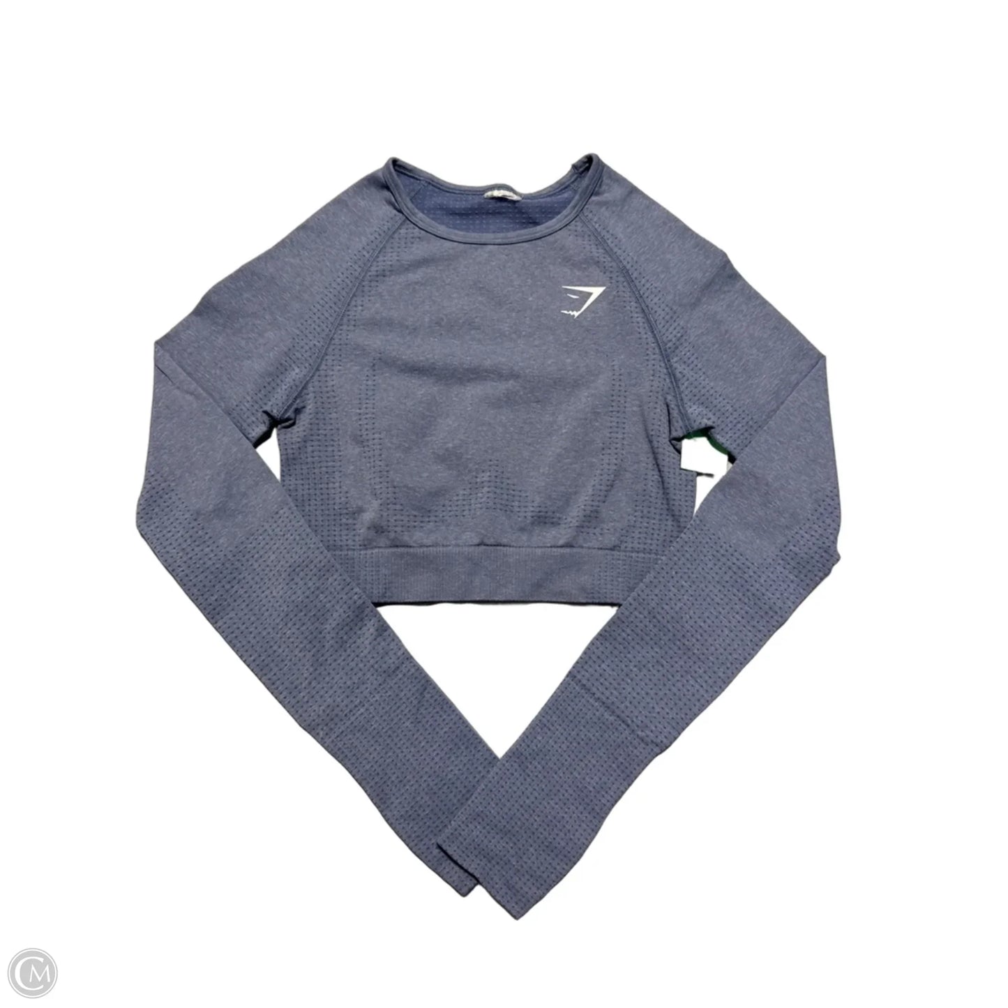 Athletic Top Long Sleeve Collar By Gym Shark In Blue, Size: S