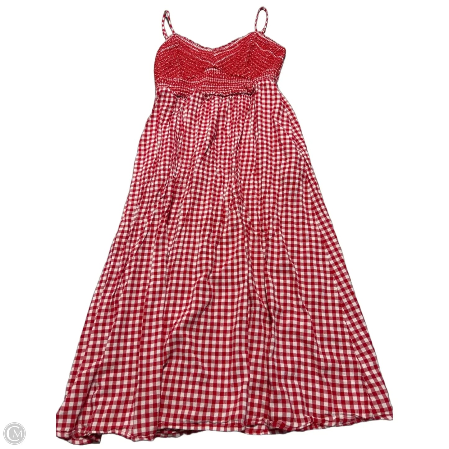 Dress Casual Midi By Old Navy In Red & White, Size: L