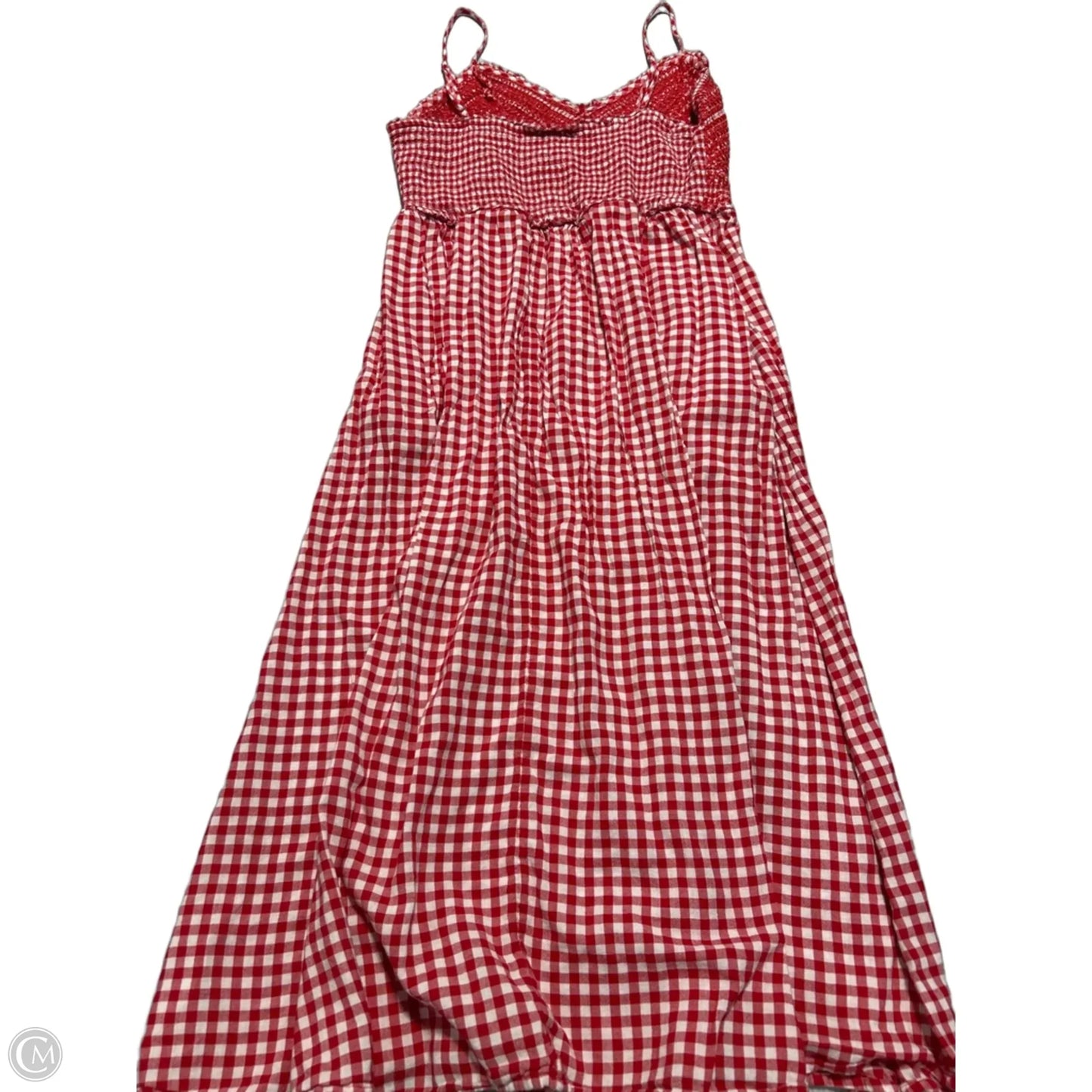 Dress Casual Midi By Old Navy In Red & White, Size: L
