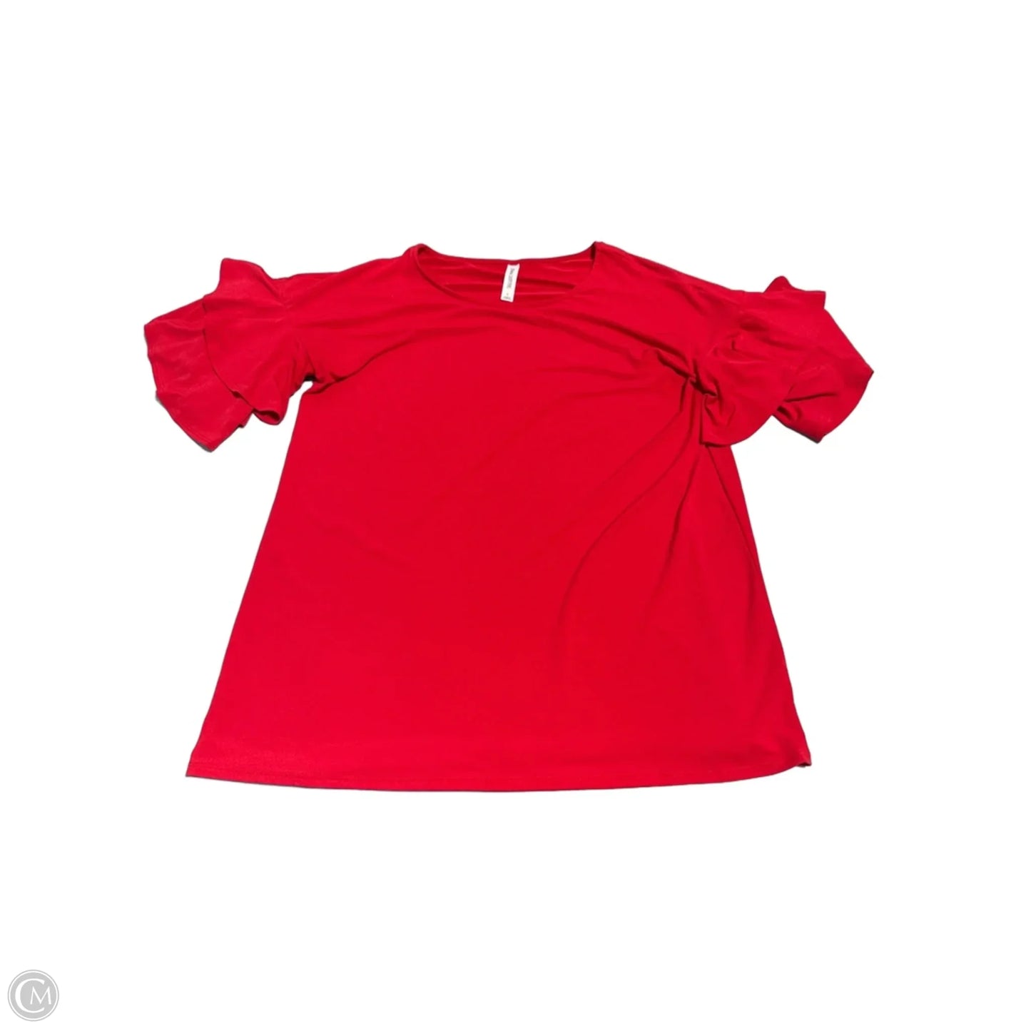 Blouse Short Sleeve By Zenana Outfitters In Red, Size: L