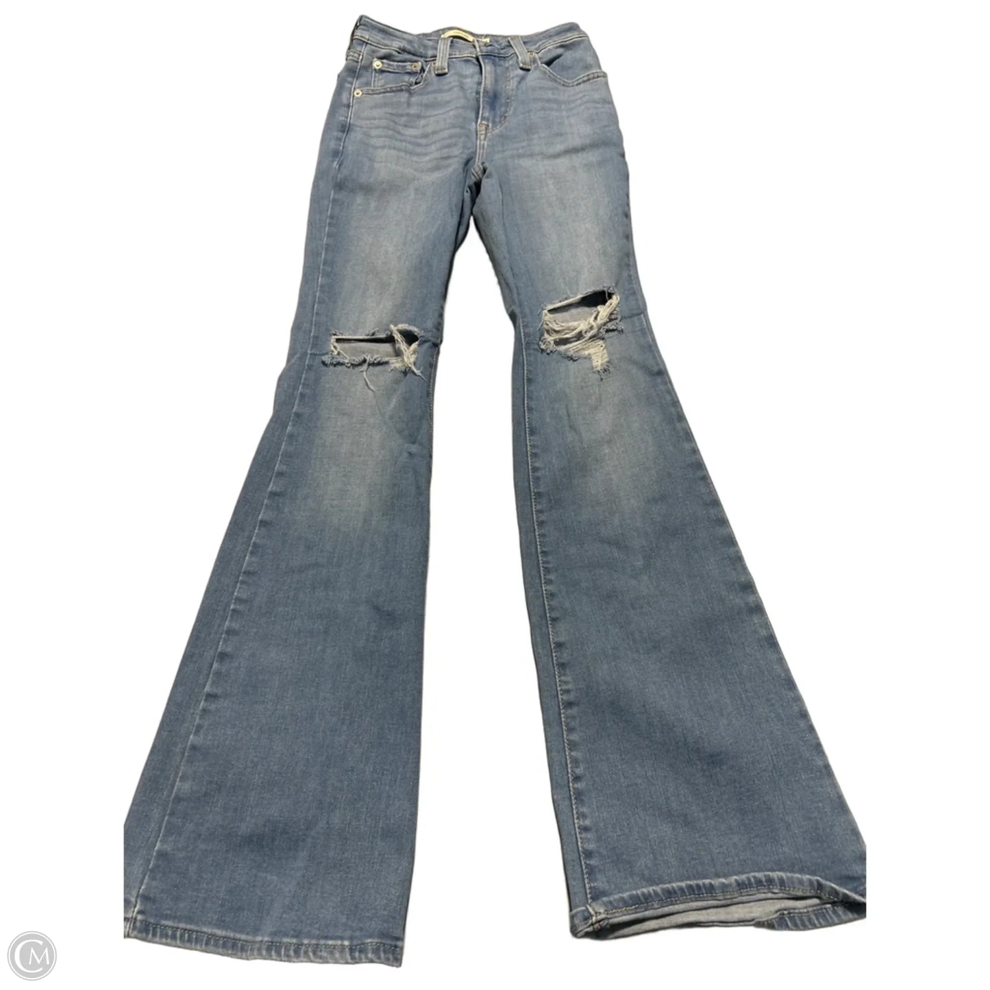 Jeans Flared By Levis In Blue Denim, Size: 0