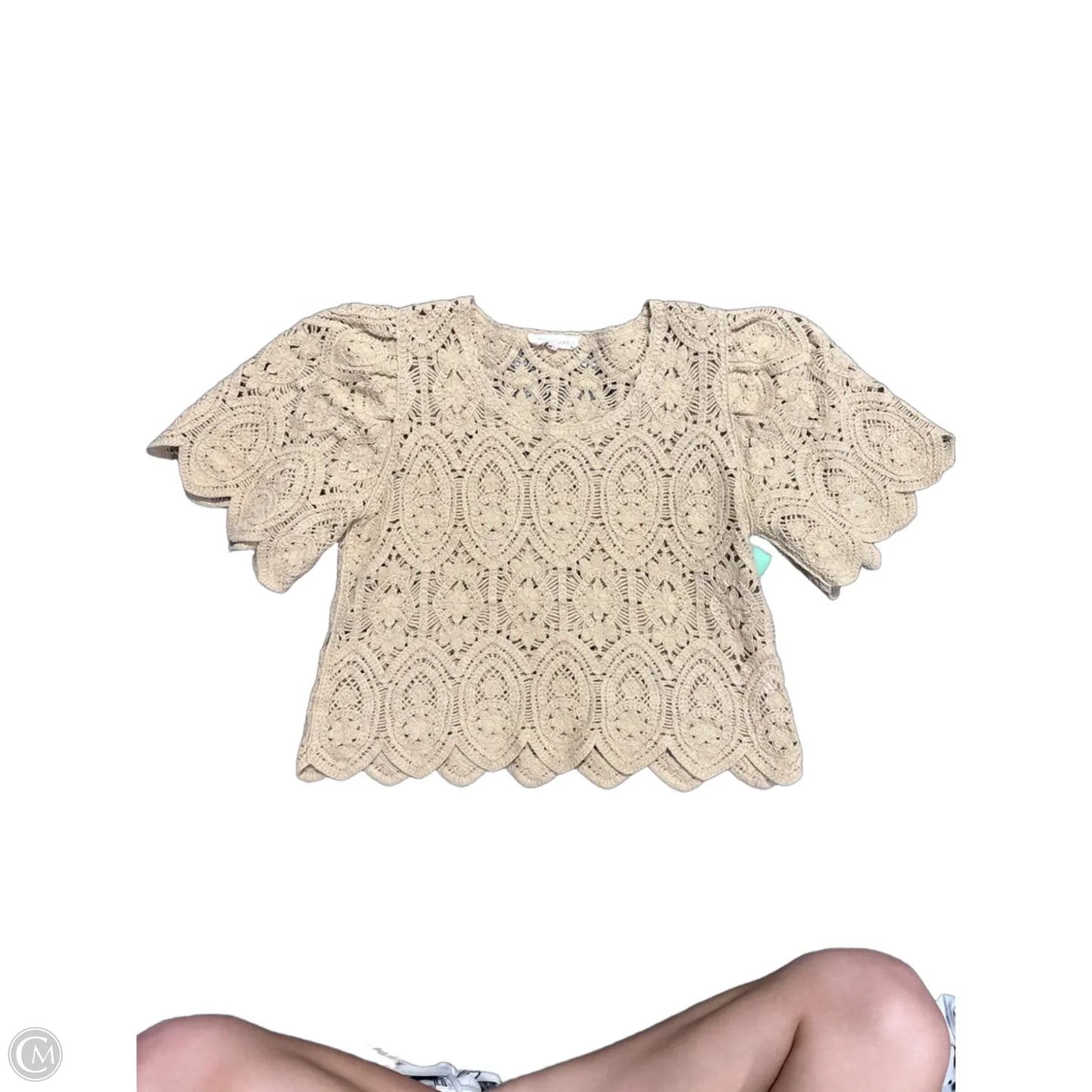 Top Short Sleeve By Solitaire In Tan, Size: Xs