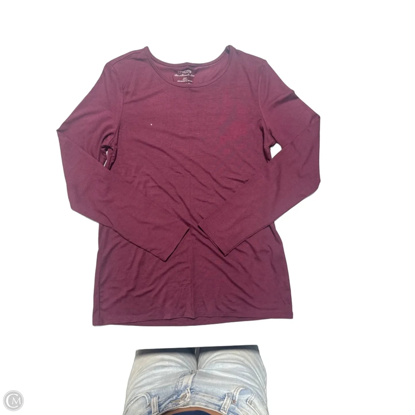 Top Long Sleeve By Chicos In Maroon, Size: S