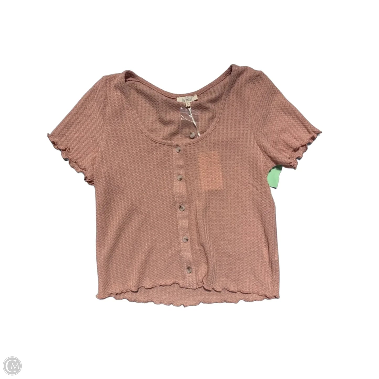 Top Short Sleeve By La Miel In Peach, Size: L