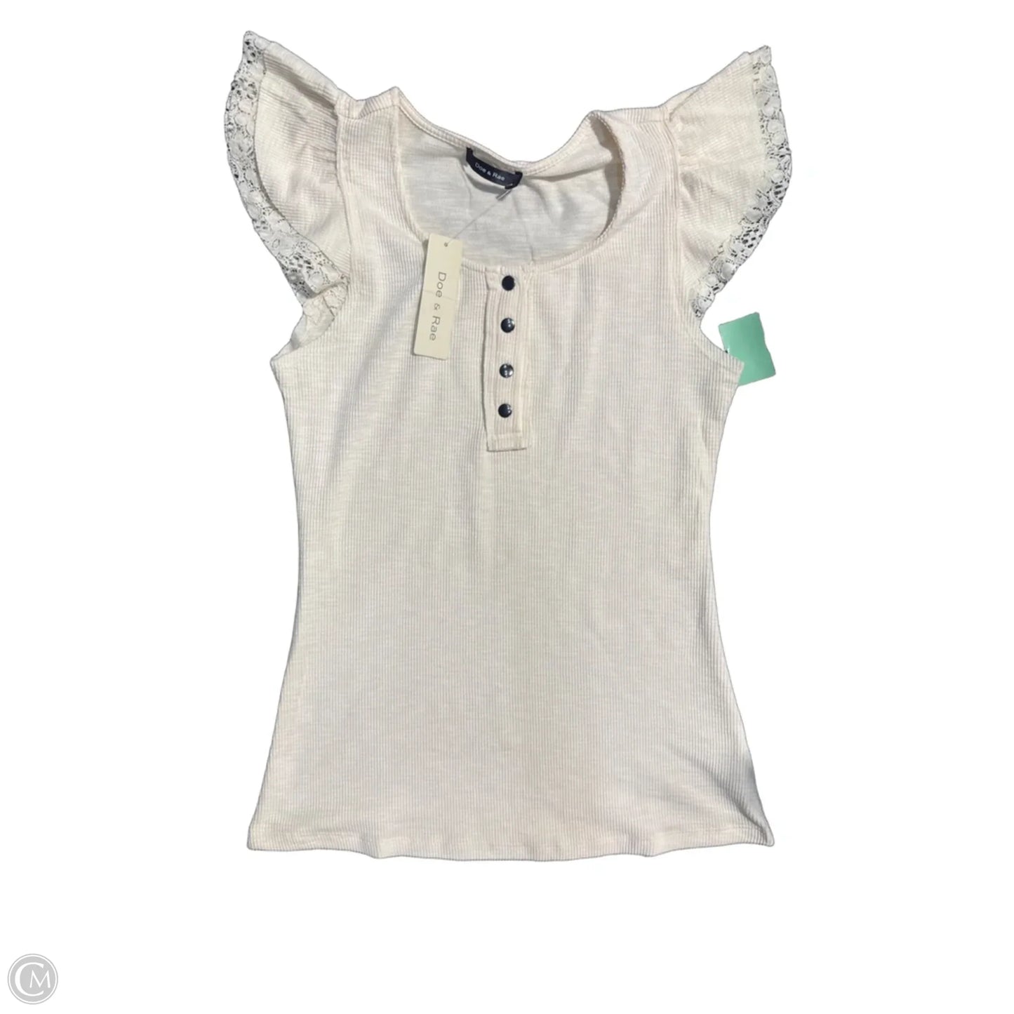 Top Short Sleeve By Doe & Rae In Cream, Size: S