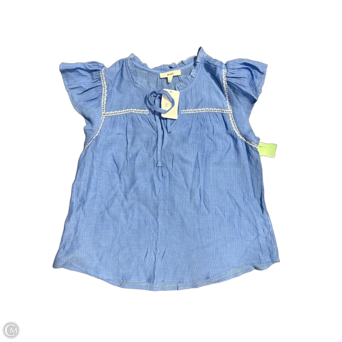 Top Short Sleeve By Mine In Blue, Size: M