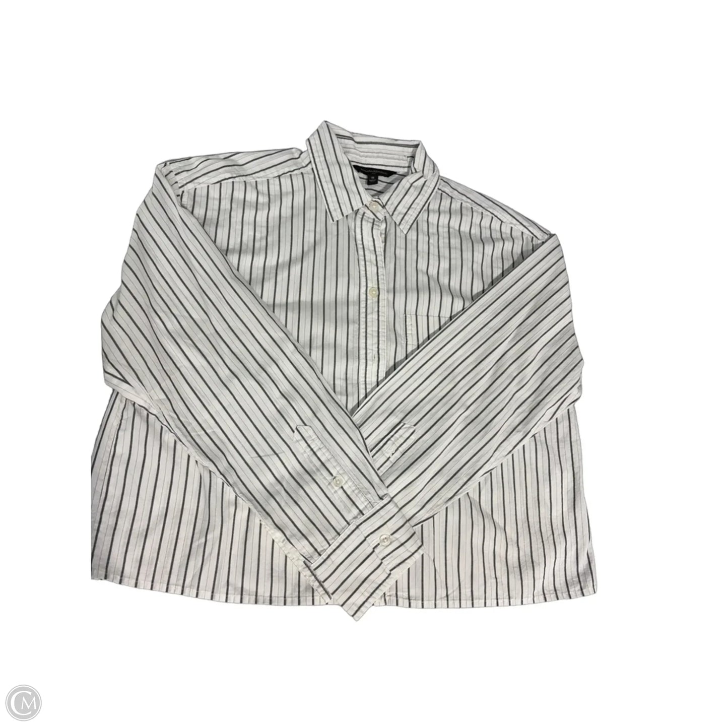 Top Long Sleeve By Banana Republic In Striped Pattern, Size: M