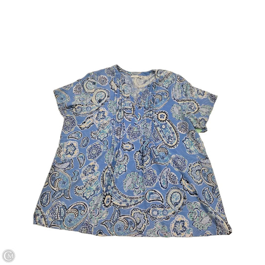 Top Short Sleeve By Croft And Barrow In Blue, Size: 1x