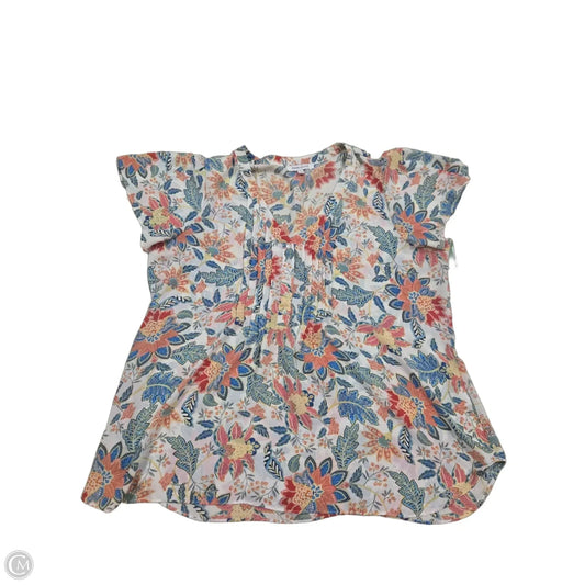Top Short Sleeve By Rose And Olive In Floral Print, Size: 1x