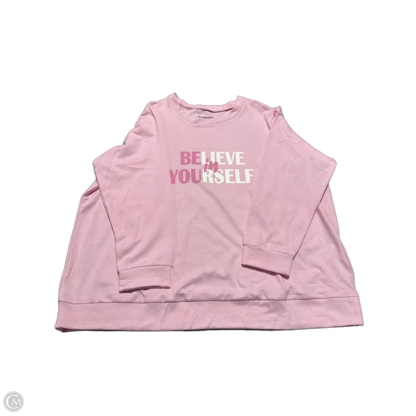 Top Long Sleeve By Romans In Pink, Size: 1x