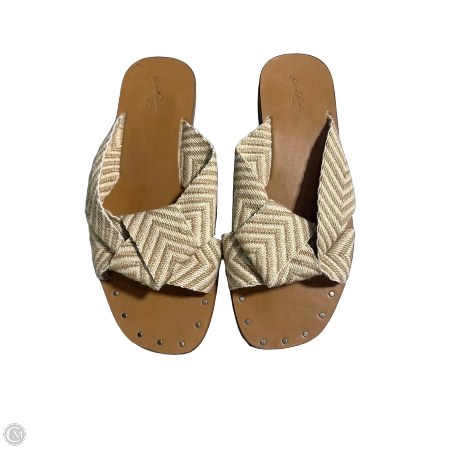 Sandals Flats By Universal Thread In Tan & White, Size: 9