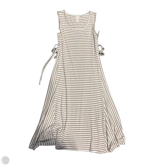 Dress Casual Maxi By Chicos In Tan & White, Size: S
