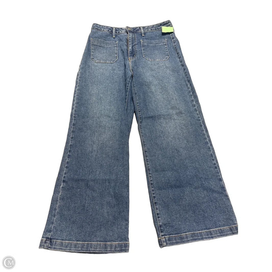 Jeans Wide Leg By Just Black In Blue Denim, Size: 12