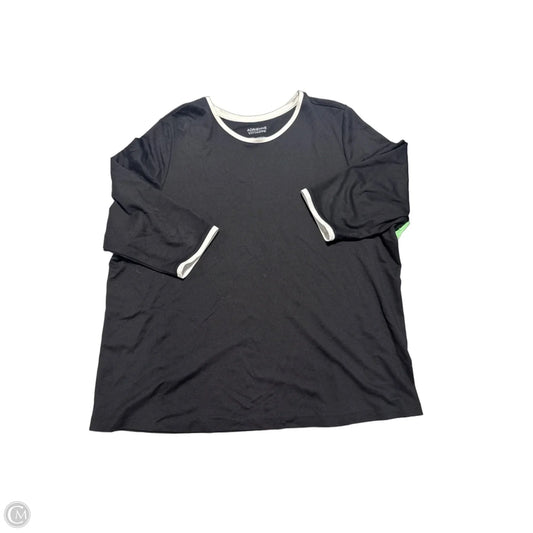 Top 3/4 Sleeve By Adrienne Vittadini In Black & White, Size: 3x