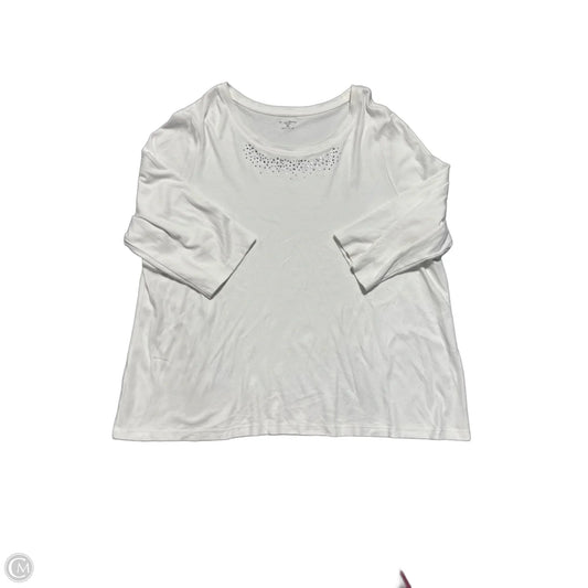 Top 3/4 Sleeve By Studio Works In White, Size: 3x
