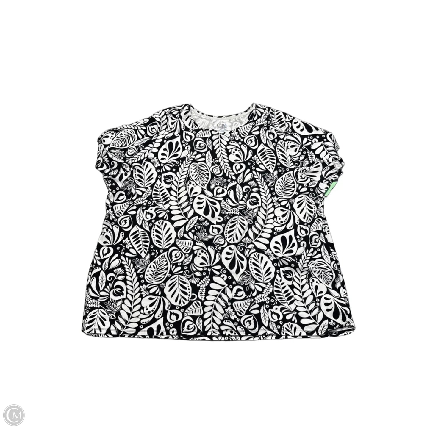 Top Short Sleeve By Croft And Barrow In Black & White, Size: 3x
