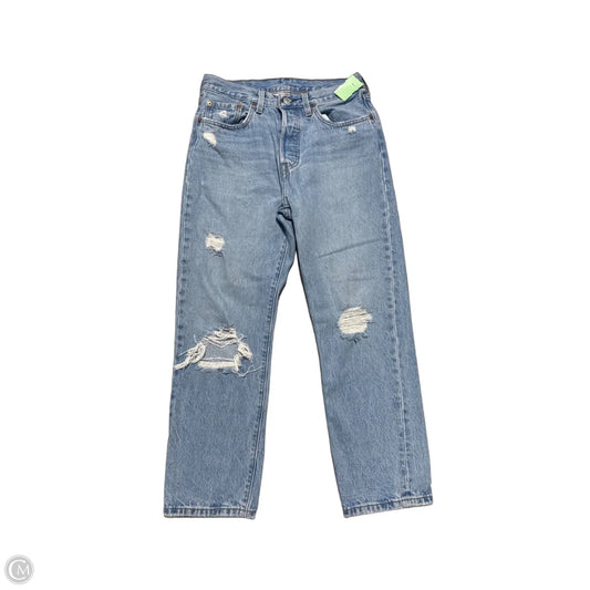 Jeans Straight By Levis In Blue Denim, Size: 4