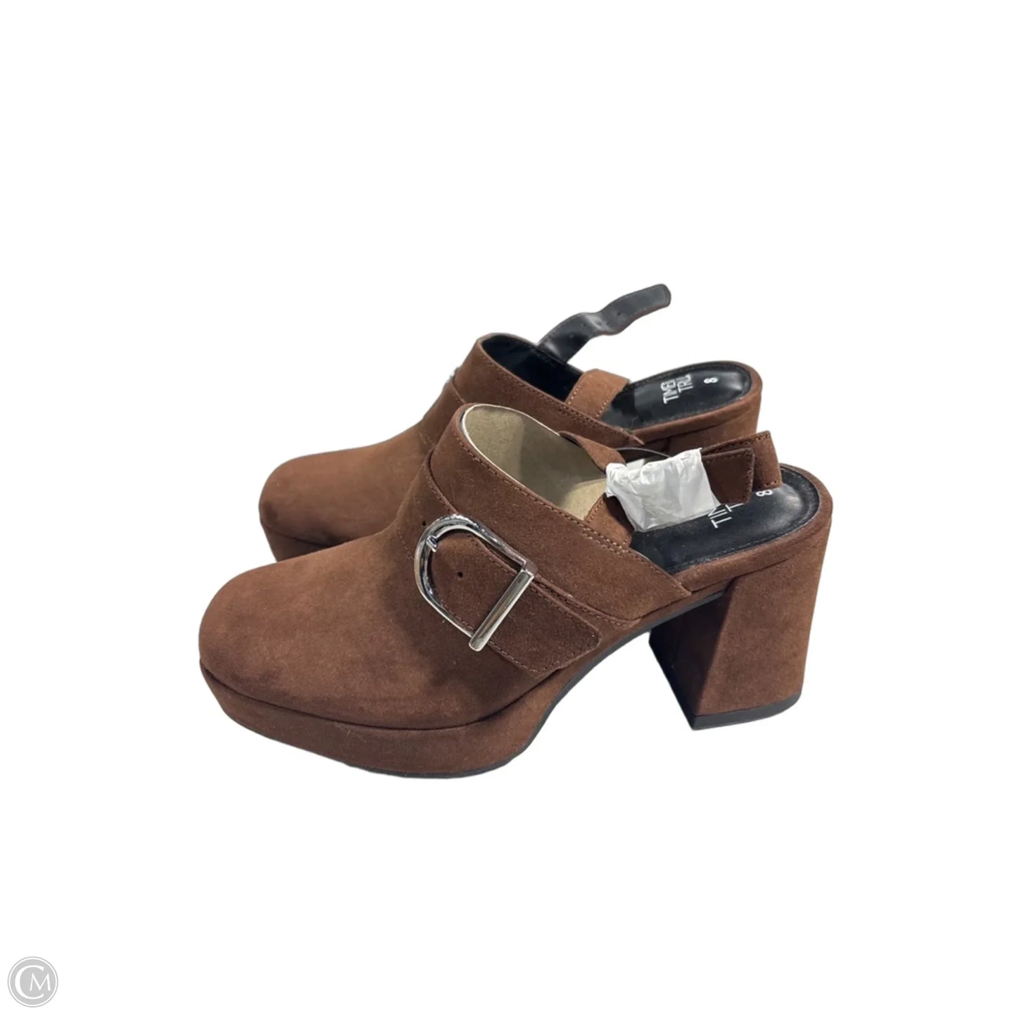 Shoes Heels Block By Time And Tru In Brown, Size: 8
