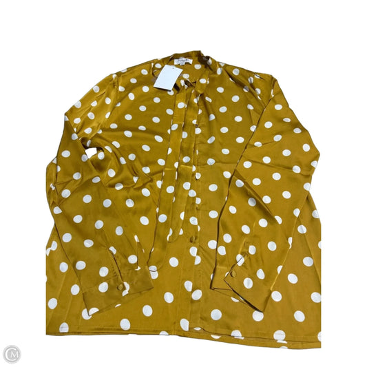 Top Long Sleeve By Cme In Yellow, Size: L