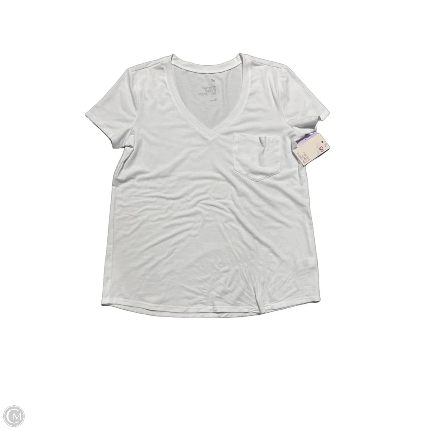 Top Short Sleeve Basic By So In White, Size: Xs