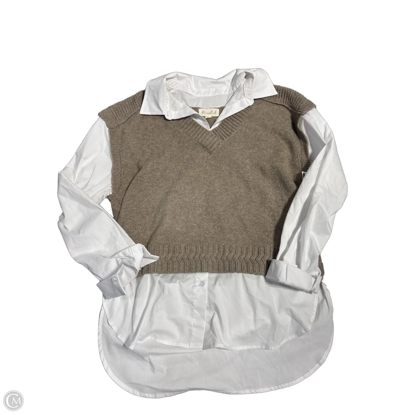 Sweater By Marled In Brown & White, Size: M