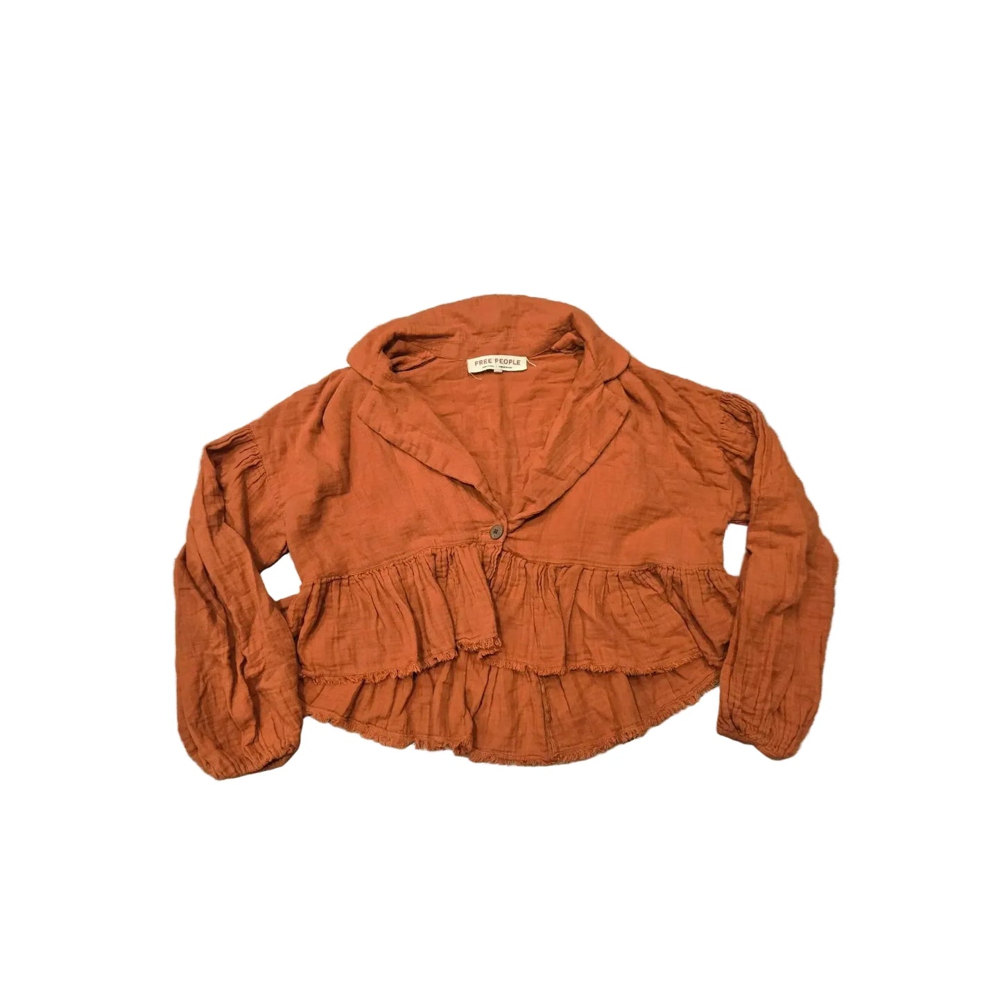 Top Long Sleeve By Free People In Orange, Size: S