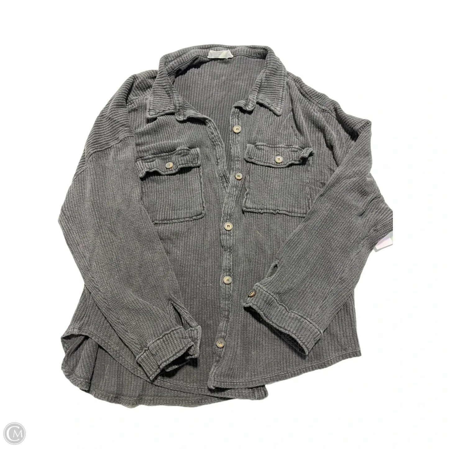 Top Long Sleeve By Double Zero In Grey, Size: S
