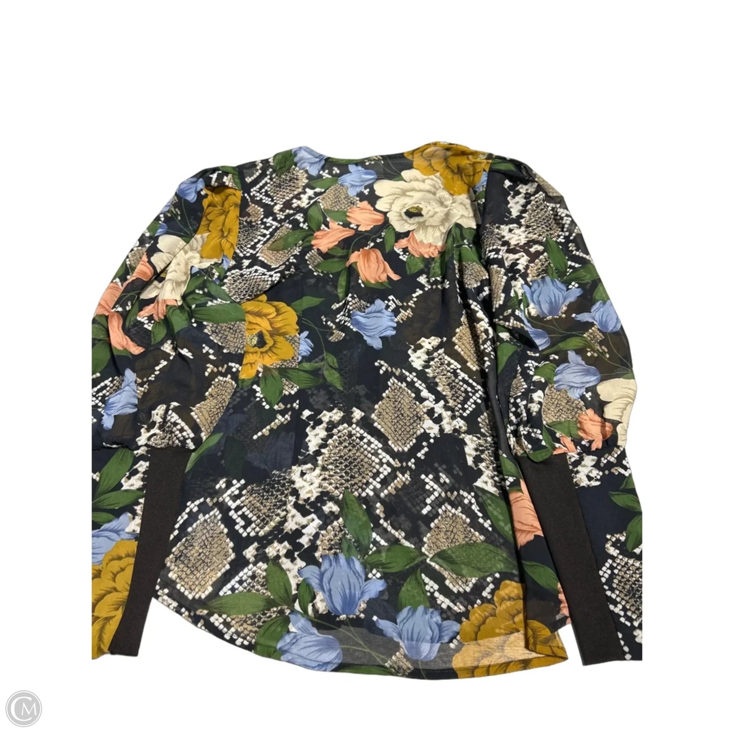 Top Long Sleeve By Cabi In Floral Print, Size: M