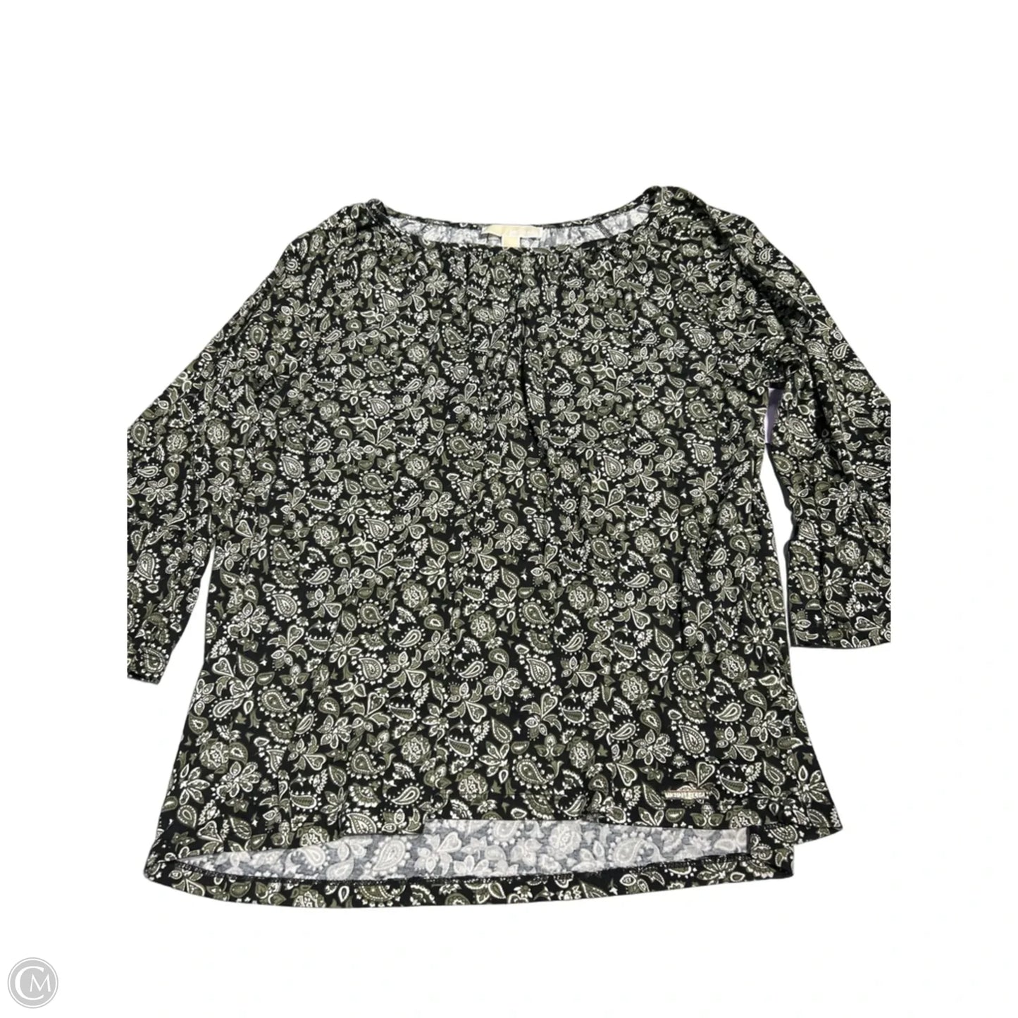 Top Long Sleeve By Michael By Michael Kors In Black & Green, Size: L