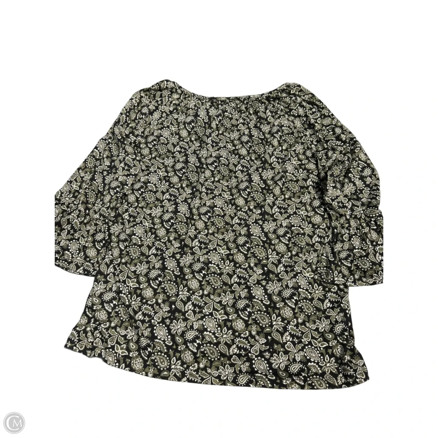 Top Long Sleeve By Michael By Michael Kors In Black & Green, Size: L