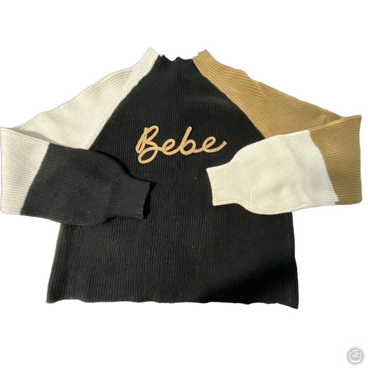 Sweater By Bebe In Black & Tan, Size: Xl