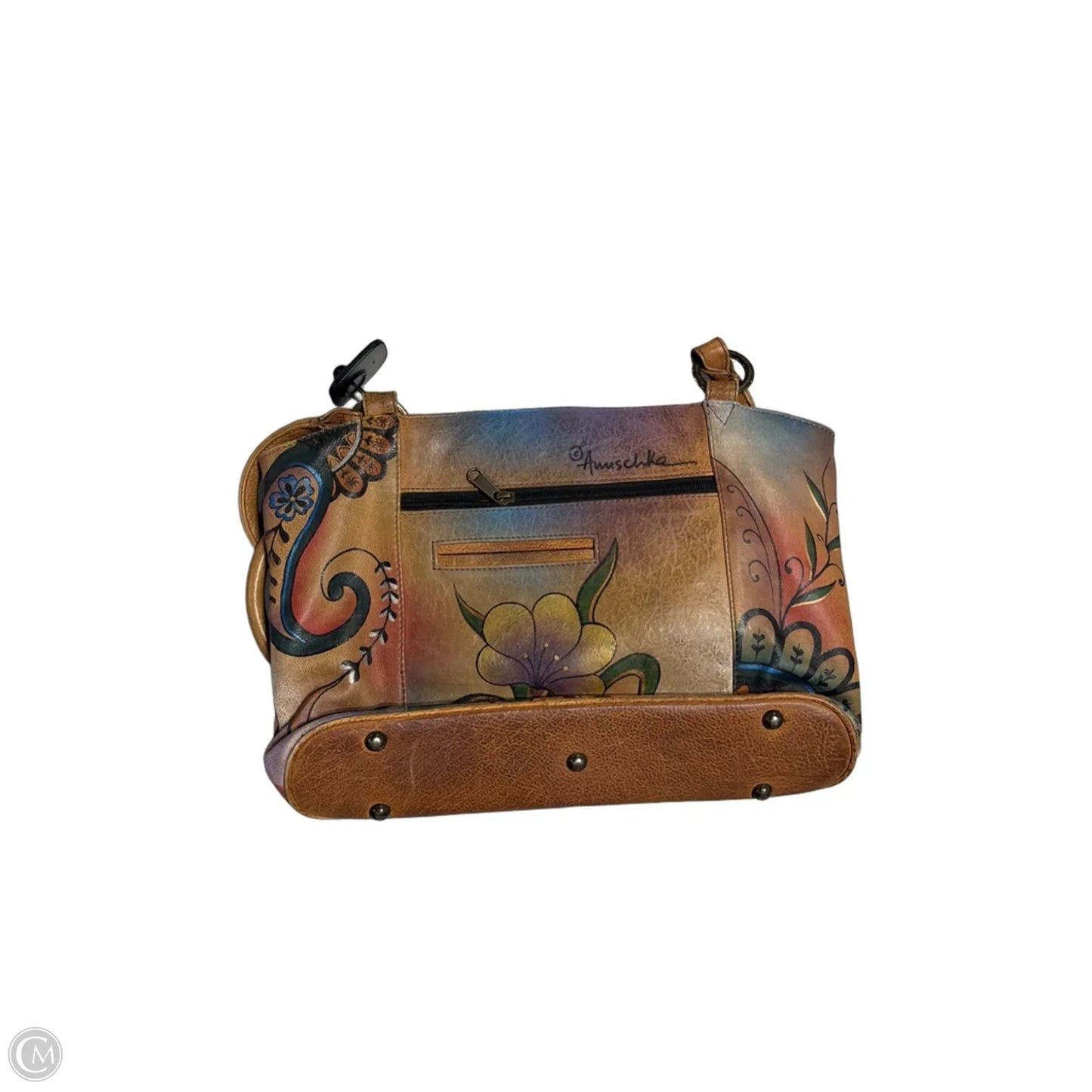 Handbag Leather By Anuschka, Size: Medium