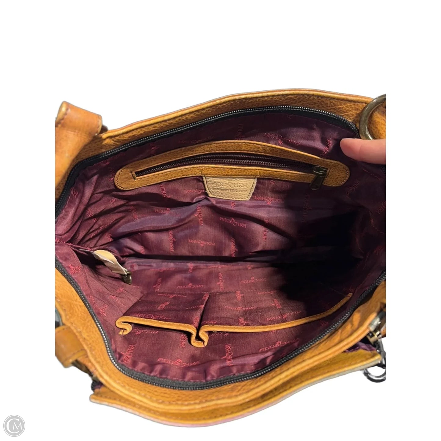 Handbag Leather By Anuschka, Size: Medium