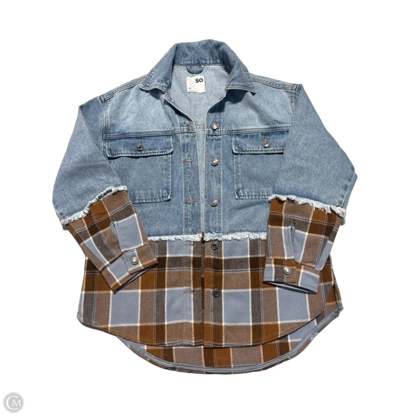 Jacket Denim By So In Blue Denim, Size: Xs