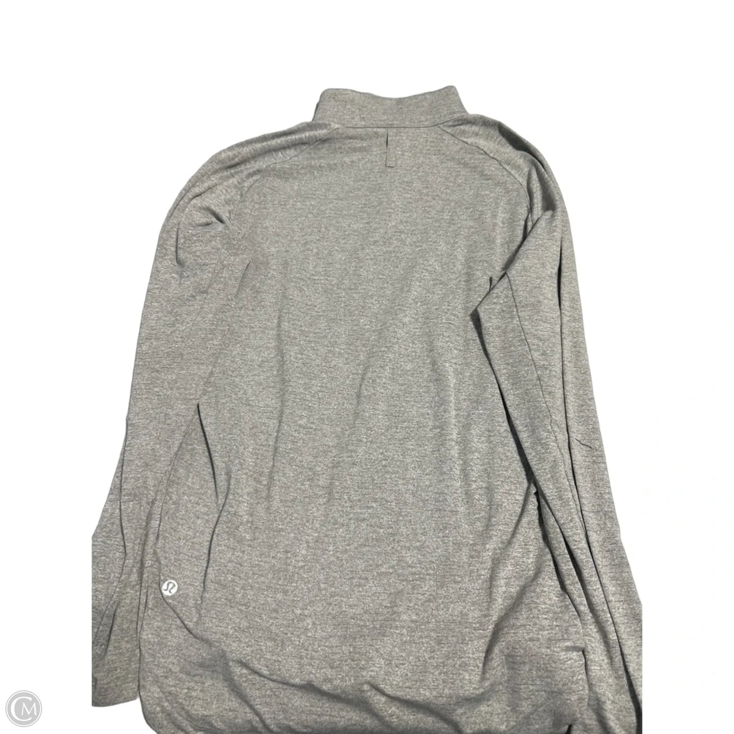 Athletic Top Long Sleeve Collar By Lululemon In Grey, Size: M
