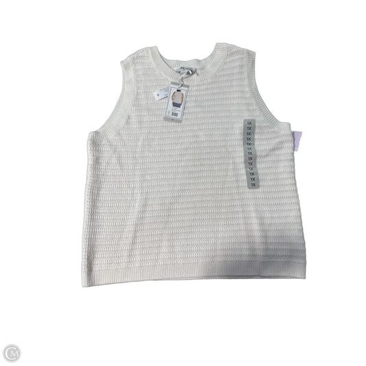 Top Sleeveless By Nine West In White, Size: 1x
