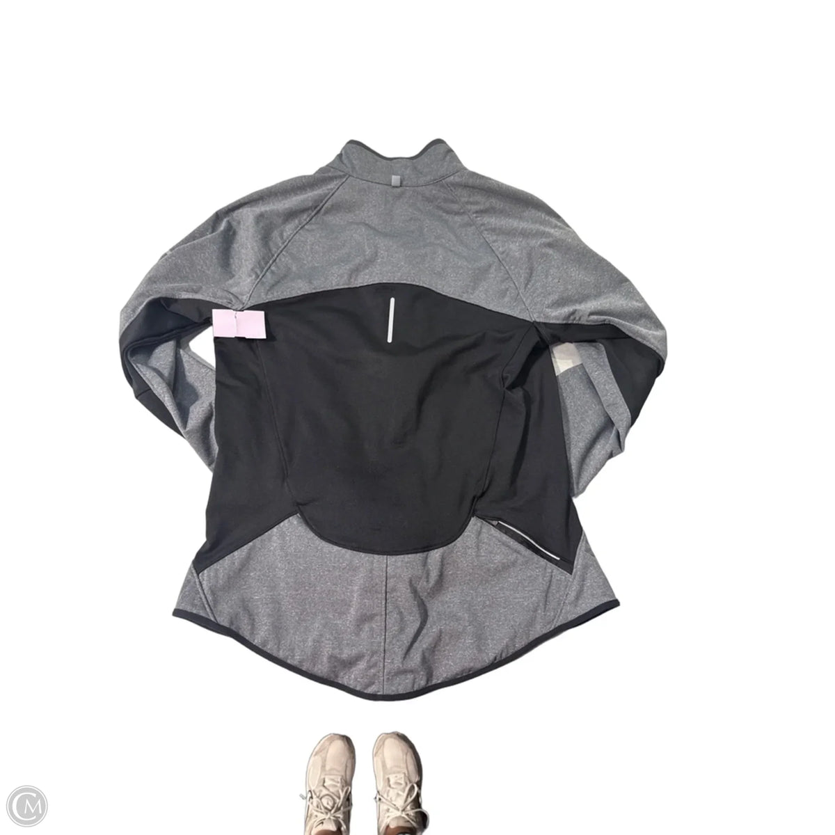 Athletic Jacket By Nike In Grey, Size: M