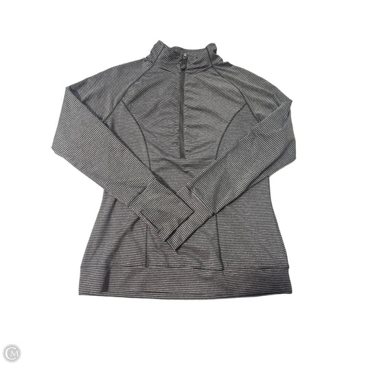 Athletic Top Long Sleeve Collar By Soybu In Black & Grey, Size: M
