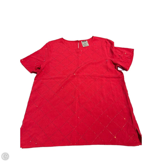 Top Short Sleeve By Vocal In Red, Size: S