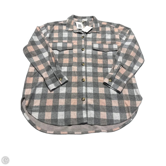 Jacket Fleece By Beachlunchlounge In Plaid Pattern, Size: Xl