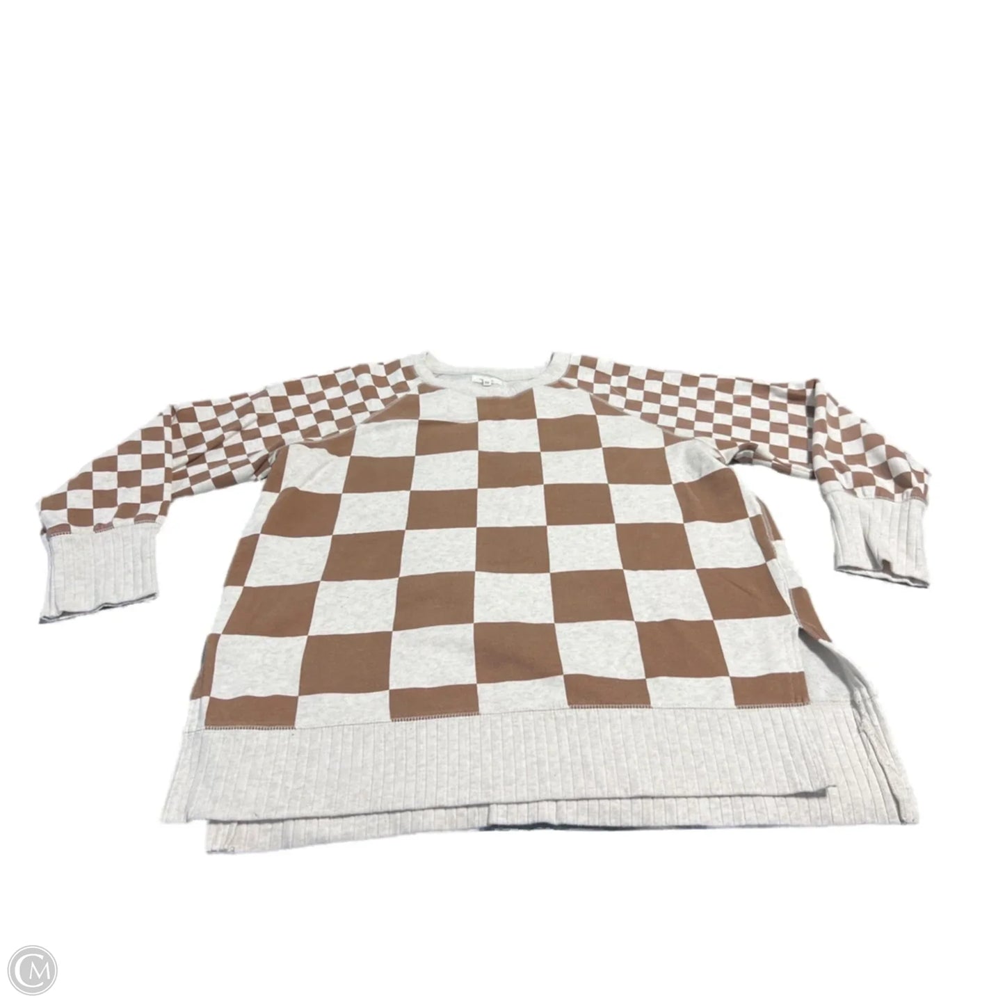 Top Long Sleeve By Maurices In Checkered Pattern, Size: 0x