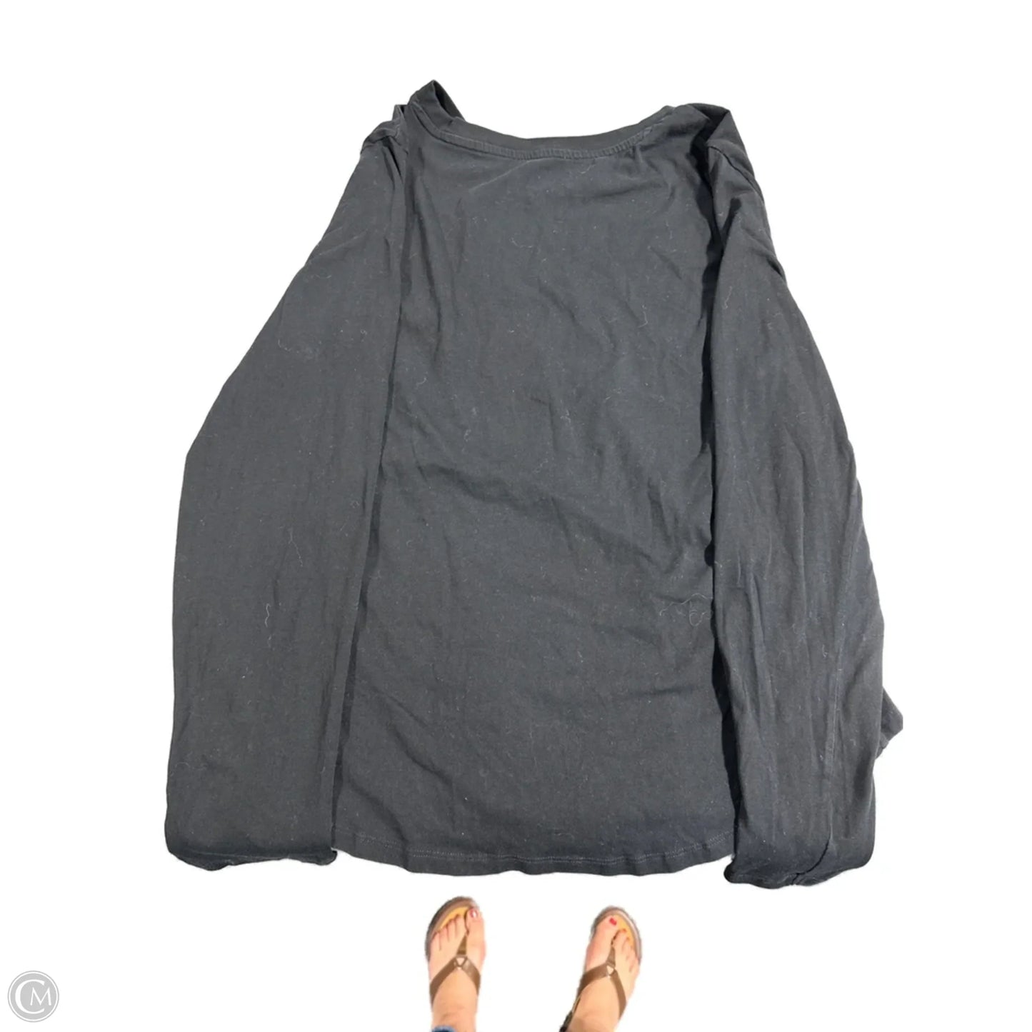 Top Long Sleeve Basic By Gap In Black, Size: L