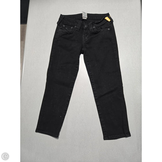 Jeans Cropped By True Religion In Black, Size: 26