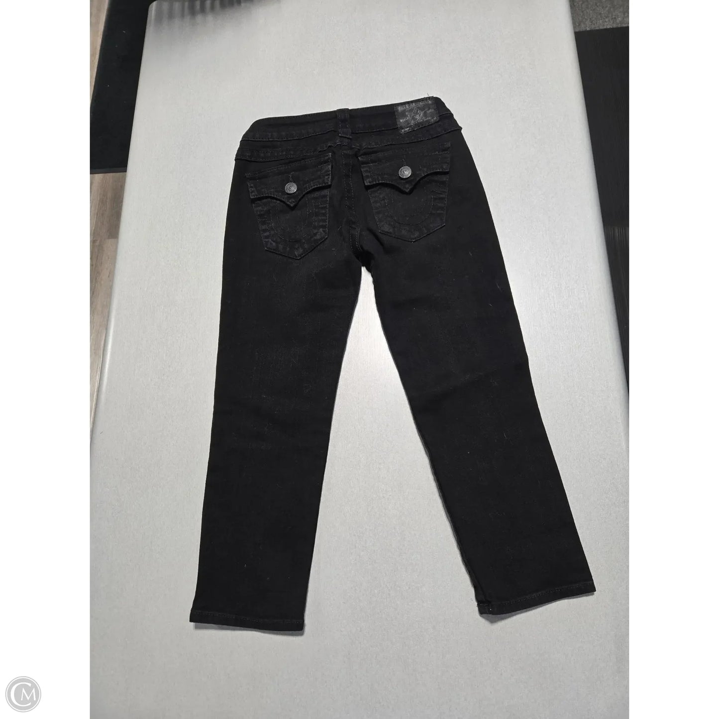 Jeans Cropped By True Religion In Black, Size: 26