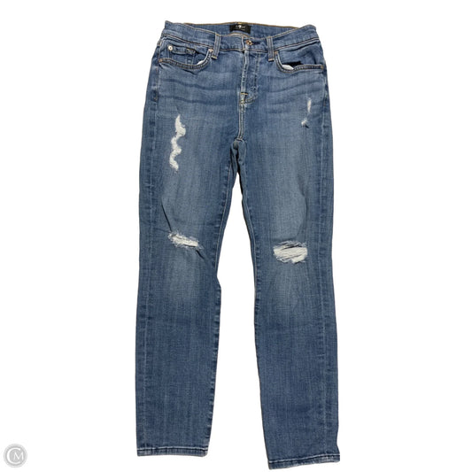 Jeans Boot Cut By 7 For All Mankind In Blue Denim, Size: 2