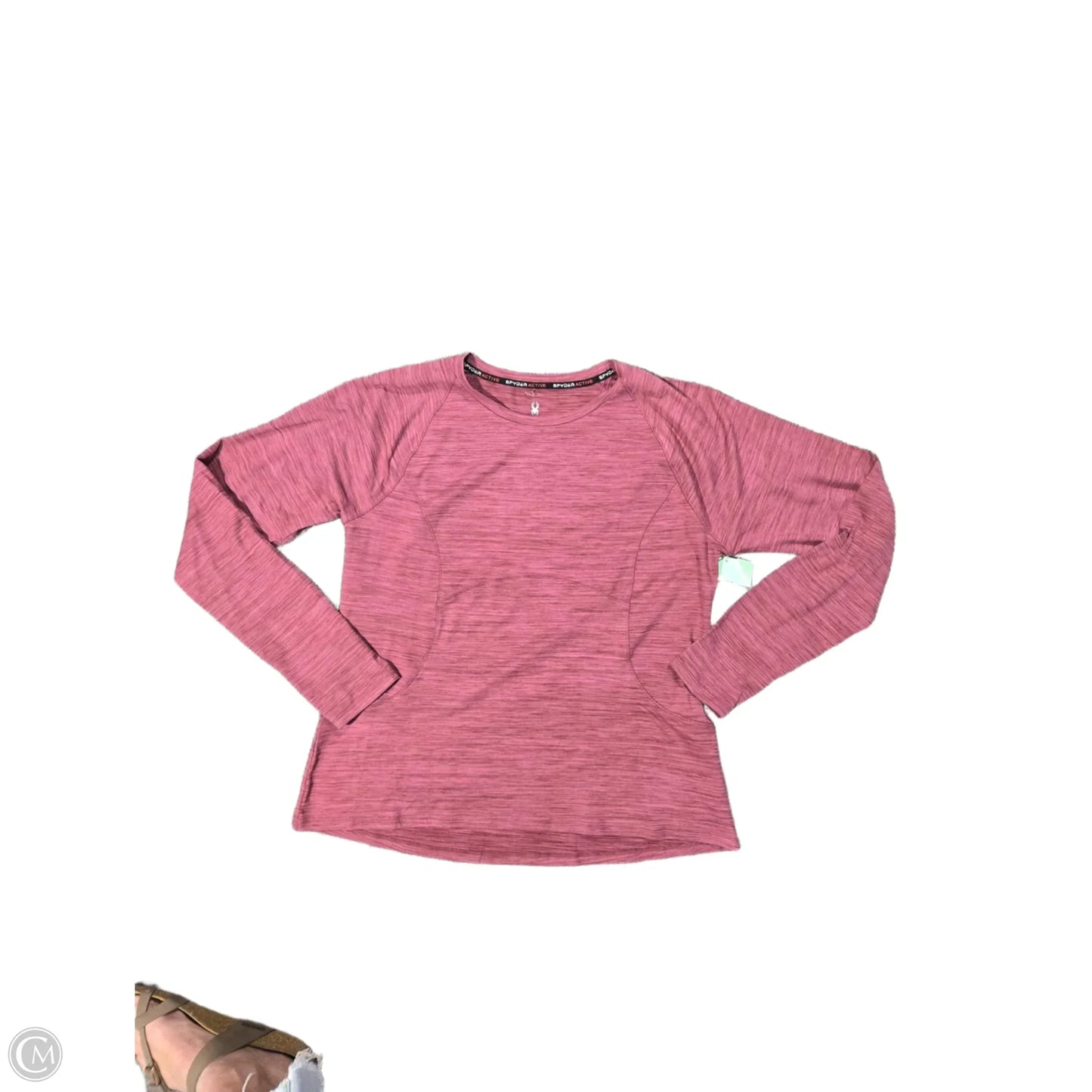 Athletic Top Long Sleeve Collar By Spyder In Pink, Size: Xl