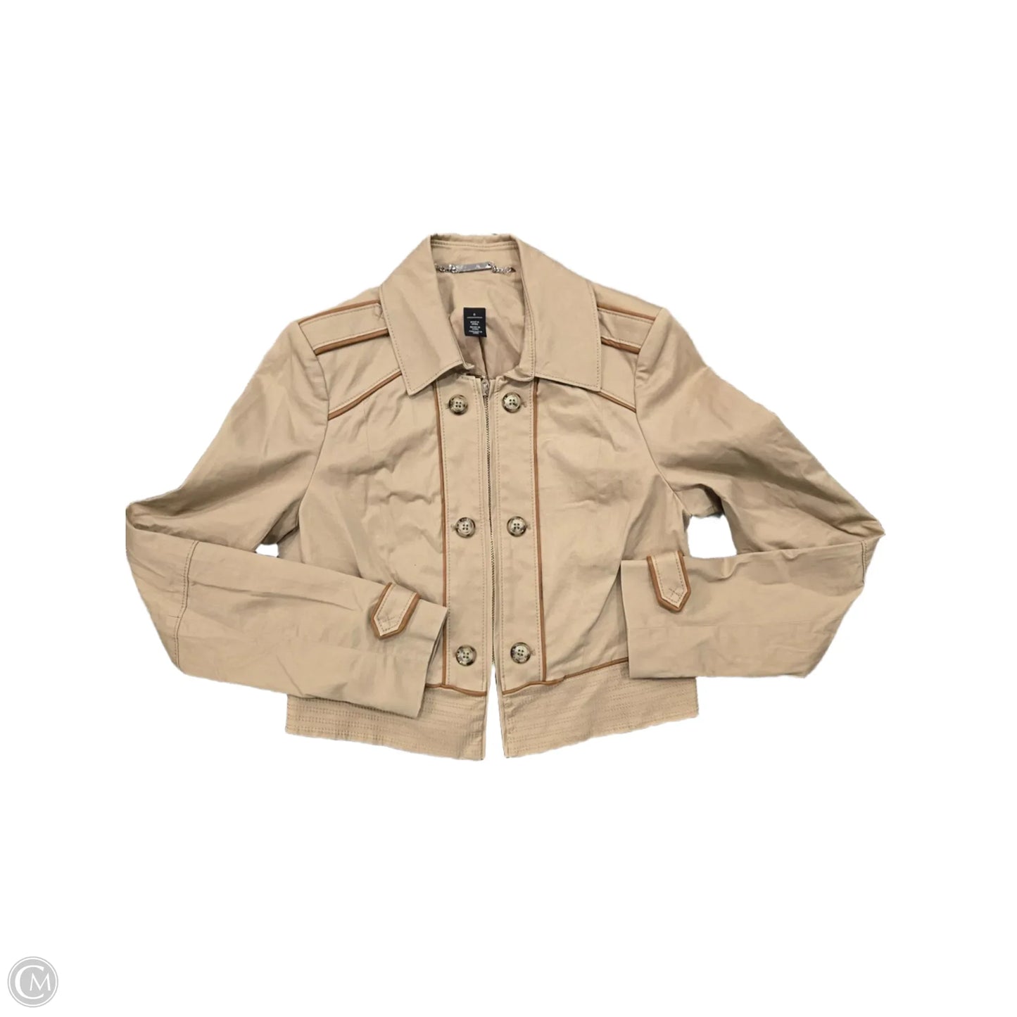 Jacket Moto By White House Black Market In Tan, Size: 6