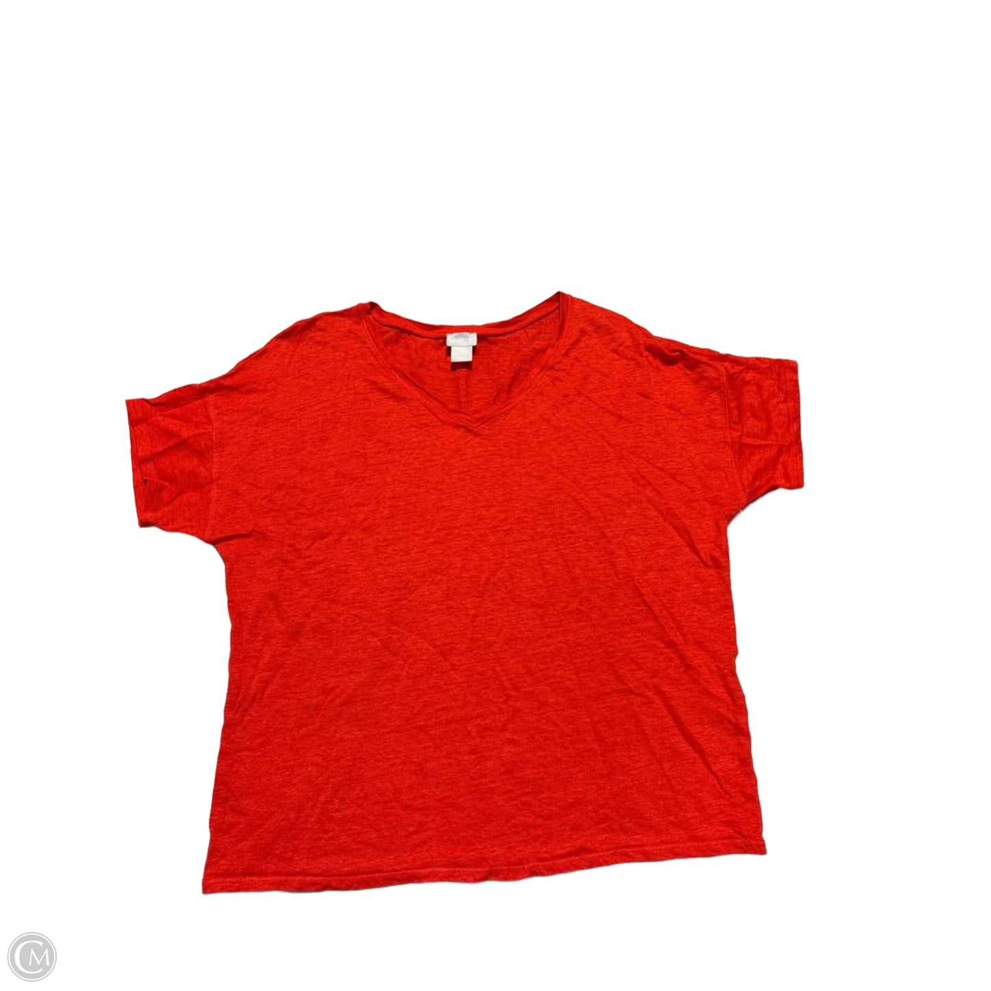 Top Short Sleeve By Chicos In Orange, Size: L